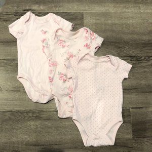 Lot of 3 First Impressions Baby girl onesies 3 m